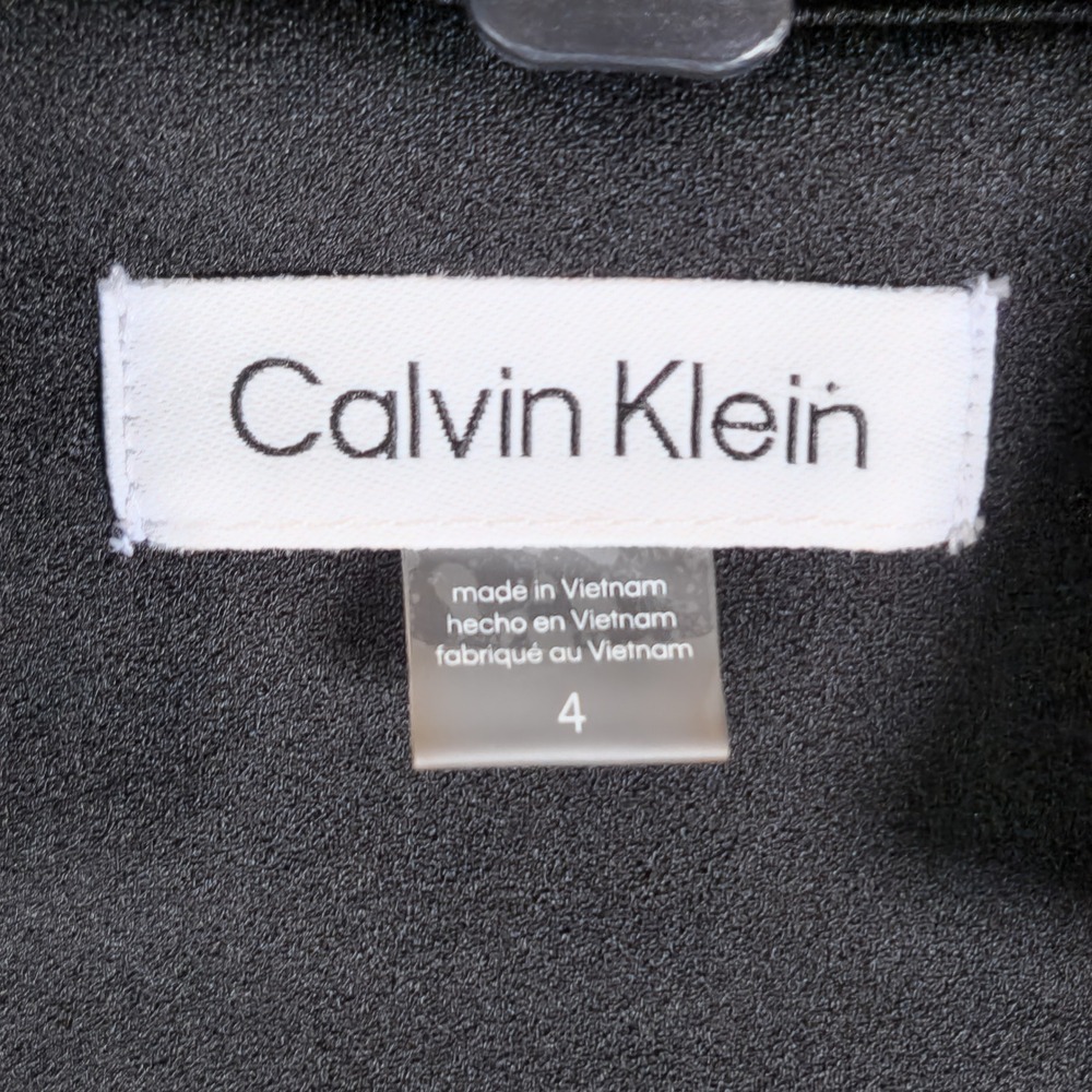 Calvin Klein Womens Black Sleeveless Notched V-Neck Fit & Flare Dress Size 4 - Picture 6 of 9